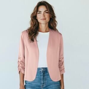 Vivienne Grace NYC Mauve Open Front Cardigan Jacket Women's Large NWT